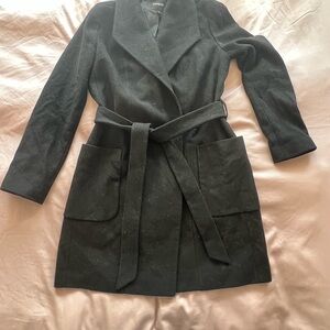 Express Black Trench Coat with Belt